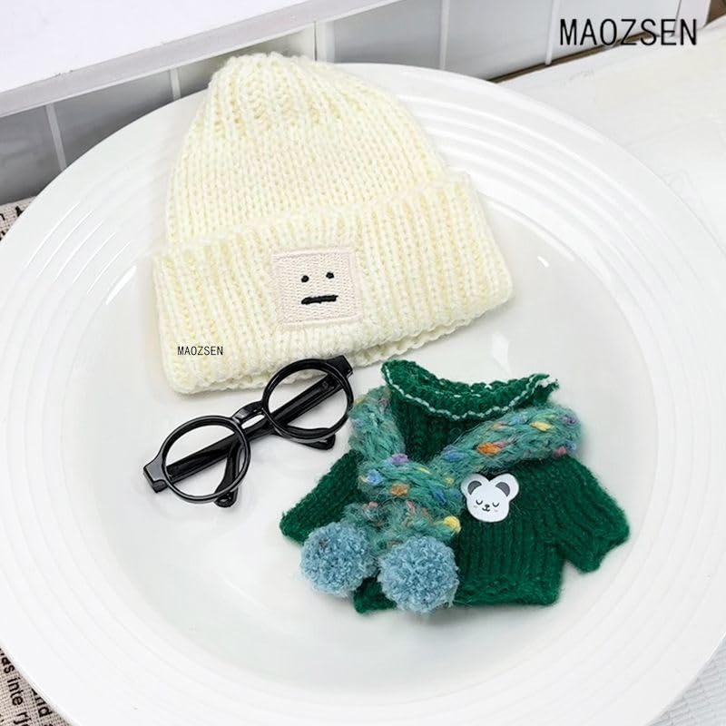 ぬい次郎 スマイルタグ付き ニット帽 ぬいぐるみ用 もこもこ 帽子 着せ替え 推し活 ぬい撮り [並行輸入品]