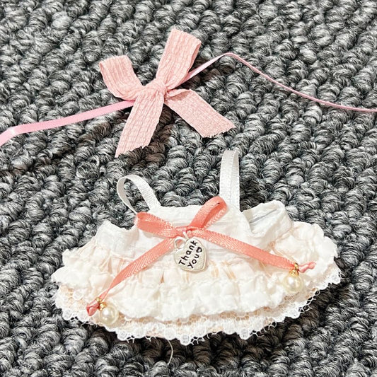 ぬい次郎 天使風 ぬい服 レーススカート リボン付き 着せ替え コスチューム 推し活 ぬい撮り [並行輸入品]