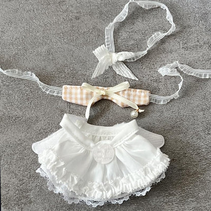 ぬい次郎 天使風 ぬい服 レーススカート リボン付き 着せ替え コスチューム 推し活 ぬい撮り [並行輸入品]