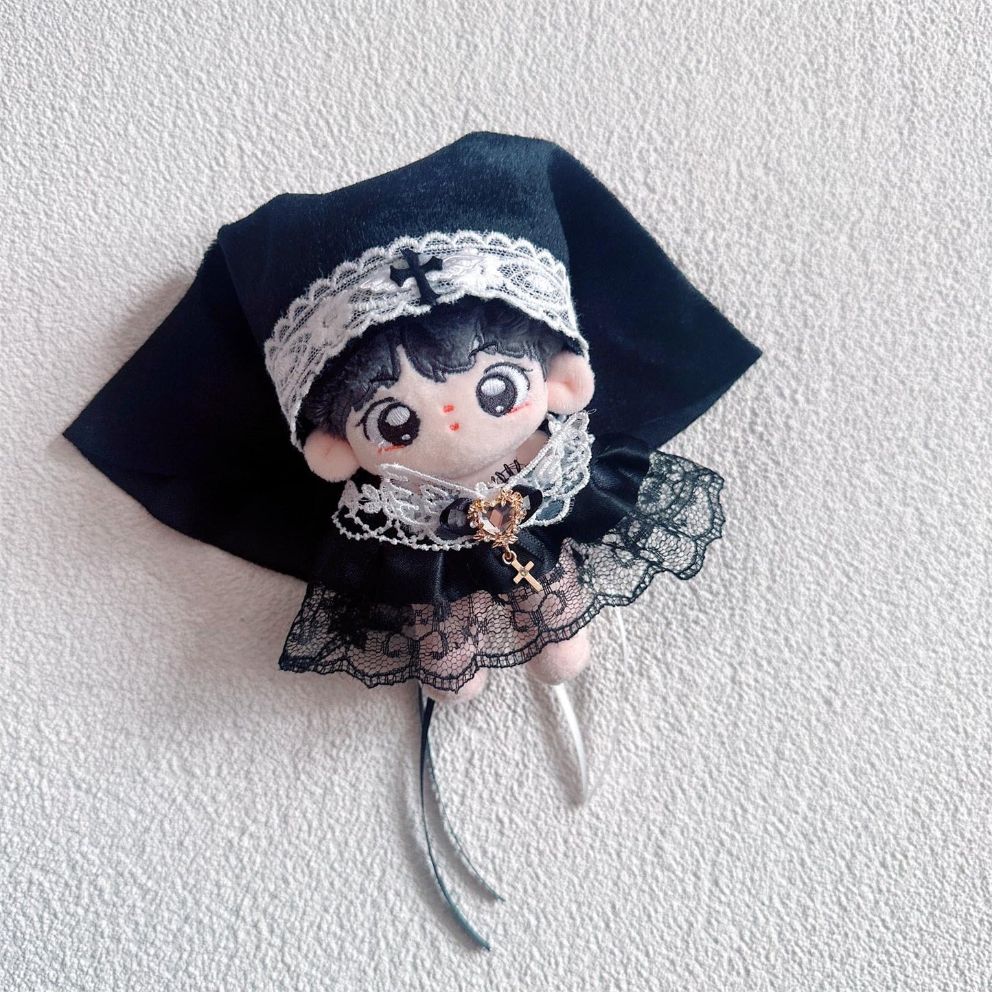 ぬい次郎 ゴシック風 フード付きケープ ぬい服 レース風 かぶりもの 着せ替え 推し活 ぬい撮り [並行輸入品]